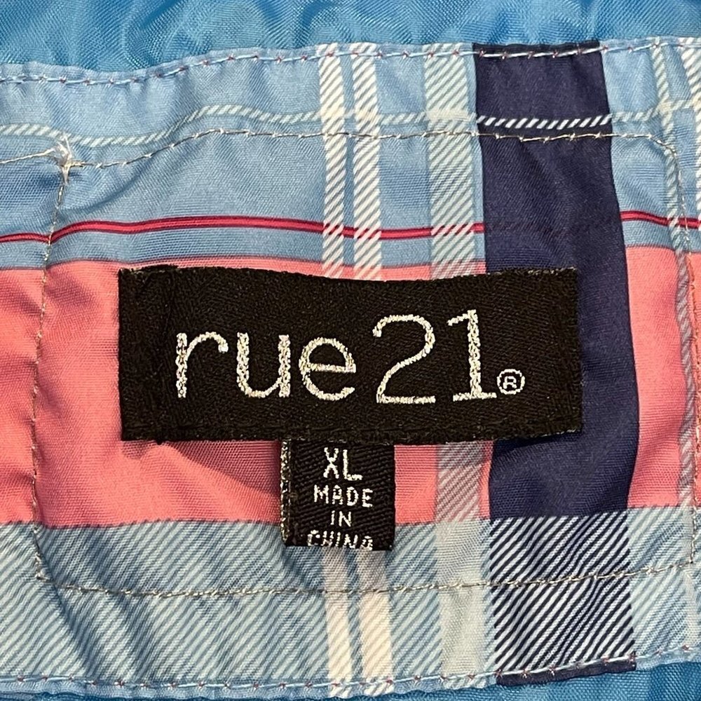 Rue 21 plaid coat Kids XL 2 front pockets zip up & Buttons - Picture 3 of 5